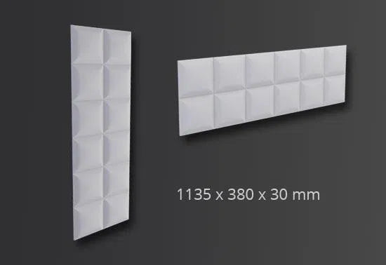 Dimensions of Square 3D Wall Panel ARSTYL® 1135 x 380 x 30mm | DecorMania UK